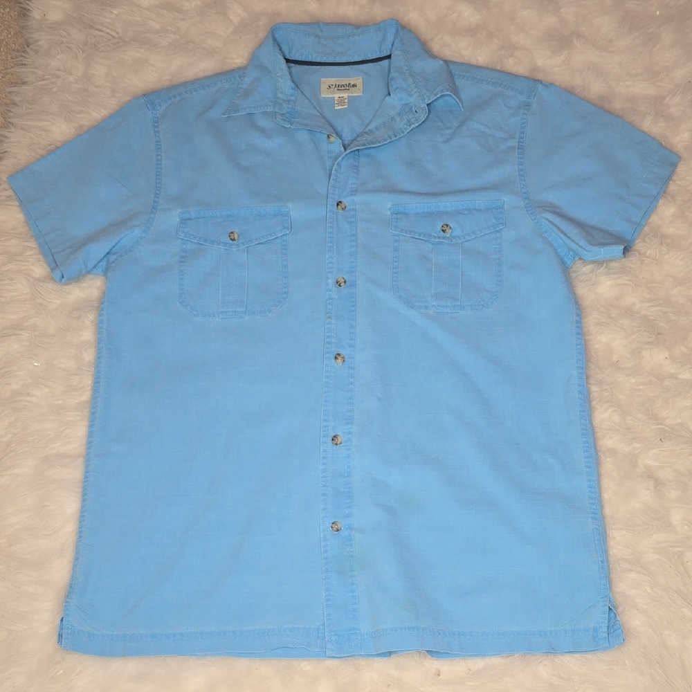 St. John's Bay Sky Blue Casual Button Down Shirt